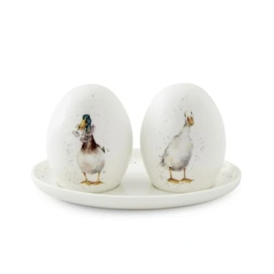 Image of Wrendale Designs &#039;Not A Daisy Goes By&#039; Duck Salt &amp; Pepper Pots with Tray Ducks