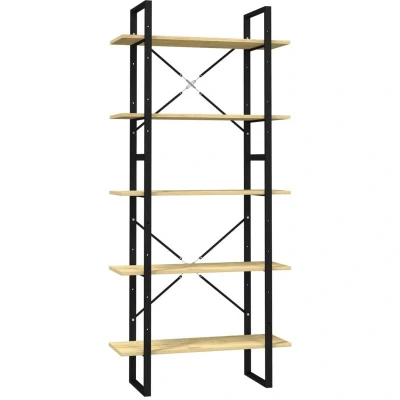 Image of vidaXL 5 Tier Book Cabinet 80x30x175 cm Pinewood