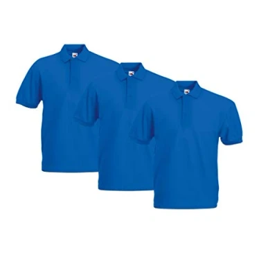 Image of Fruit of the Loom Men&#039;s 63 402 0 Polo Shirt, Royal, XXL (Pack 3)