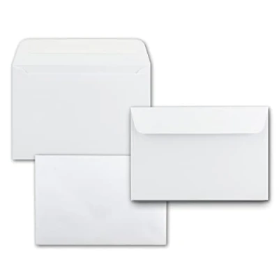 Image of DIN B6 White Envelopes 125 x 185 mm Gummed Edges 50 Umschläge Weiß Haftklebung