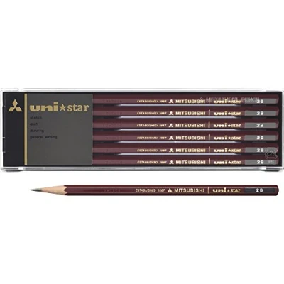 Image of Mitsubishi pencil Co., Ltd. 1 x Unistar hexagonal standard 2B dozen (12 pieces) (Japanese import)