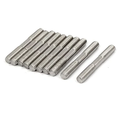 Image of Sourcingmap M8x60mm Tight Adjustable Push Rod Double End Thread Stud Silver Tone 10pcs