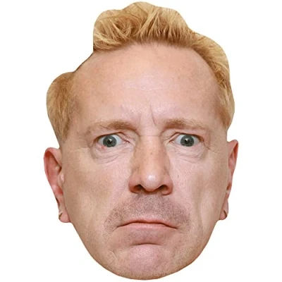 Image of John Lydon (Stubble) Celebrity Mask, Flat Card Face, Fancy Dress Mask