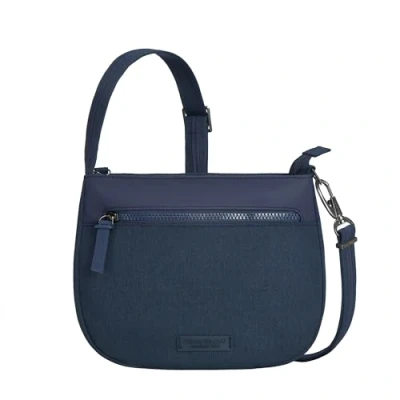 Image of Travelon Unisex&#039;s Anti Theft Metro Saddle Crossbody, Navy Heather, One Size