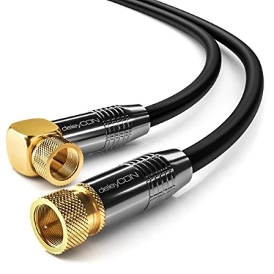 Image of deleyCON SAT Cable 90/Straight Gold Plated