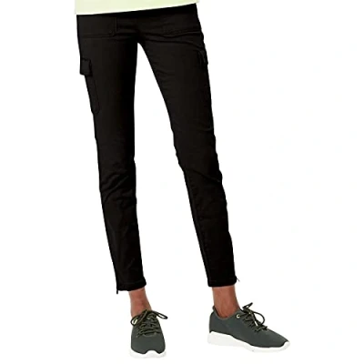 Image of MYT EX M&amp;S Womens Cargo Skinny Stretch Trousers Ladies Girls Zip Leg Cotton Brushed Chino Pants UK Sizes 6 24 (Black, 12 Regular, Numeric_12)