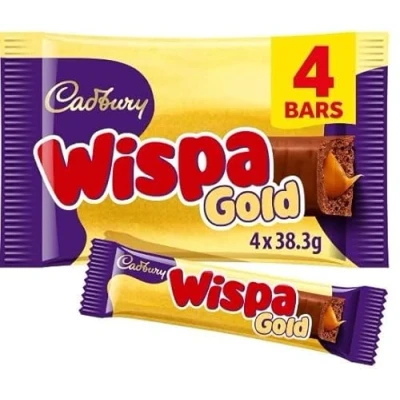 Image of 3 x Wispa Gold Chocolate Bar 4 Pack Multipack 153.2g Delicious Tasty And Twisty Treat Gift Hamper For Birthday,Christmas