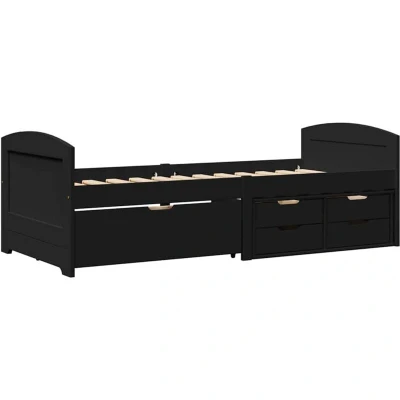 Image of vidaXL Day Bed with 5 Drawers without Mattress IRUN Black 90x200 cm