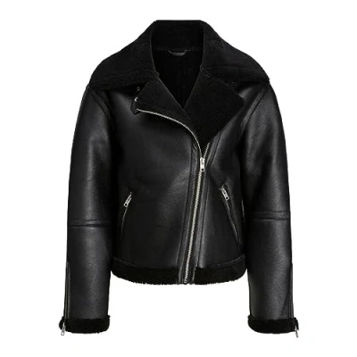 Image of JJXX Women&#039;s Jxlee Aviator Faux Shearling JKT OTW Sn Jacket, Black, S