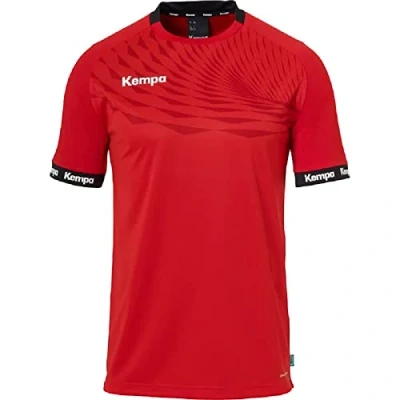 Image of Kempa Wave 26 Shirt Men&#039;s Boys Sports Short Sleeve Functional Handball Gym Fitness Jersey Elastic and Breathable, red/Chili red, M