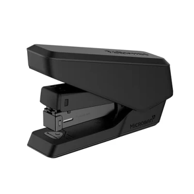 Image of Fellowes Jam Free Stapler, 25 Sheet Capacity LX840 Easy Press Half Strip Antibacterial Manual Stapler Uses Both 24/6mm and 26/6mm Staples Black