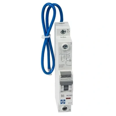 Image of Lewden 6A Single Pole 1 Module B Curve 6kA 30mA Type A RCBO