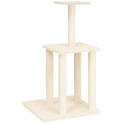 Image of vidaXL Cat Tree with Sisal Scratching Posts Cream 85.5 cm