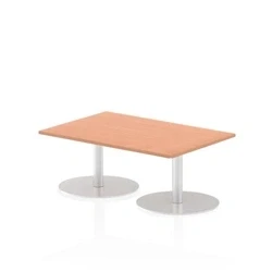 Image of Italia 1200 x 800mm Poseur Rectangular Table Beech Top 475mm High Leg