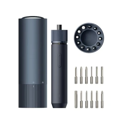 Image of HOTO Electric Screwdriver Set, 3.6V Rechargeable Set with 12 S2 Steel Bits, Cordless Power LED Light, All in One Design, 3 Torque, 4N·m 1500mAh, USB C Charging