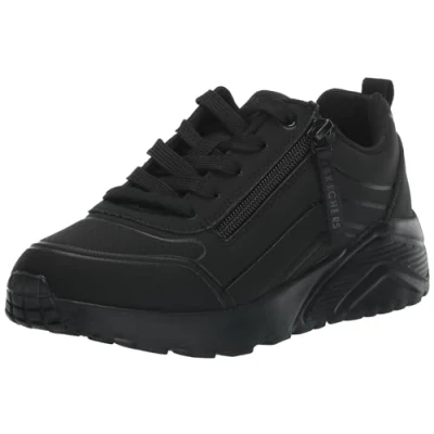 Image of Skechers Unisex Kids Uno Lite Easy Zip Sneaker, Black, 6 UK