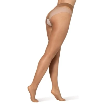 Image of BANANALU 20 Denier Open Crotch Tights, bronze, XL