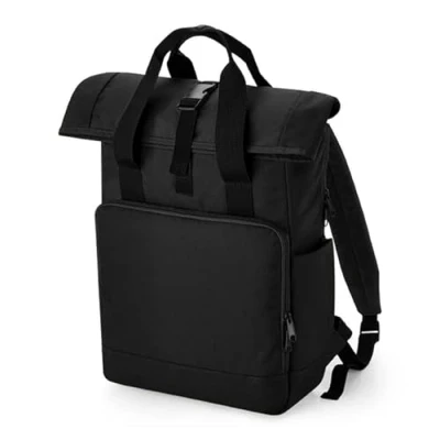 Image of COOZO Recycled Twin Handle Roll Top Laptop Backpack Black One Size