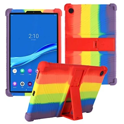 Image of HminSen for Lenovo Tab M10 HD 2nd Gen Case 10.1 Inch 2020 (TB X306F TB X306X), Soft Silicone Stand Cover 10.1&quot; Tablet (M10 Rainbow)