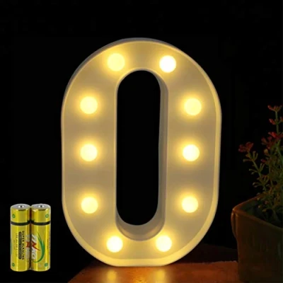 Image of HONPHIER® Letter Lights Decorative LED Alphabet Marquee Decoration Light Up Sign Night Battery Operated for Birthday Party Wedding Receptions Holiday Bar Home Bedroom Bath Decor (O)