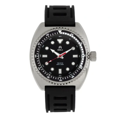 Image of Shield Dreyer Mens Diver Strap Watch Black &amp; Silver Stainless Steel One Size