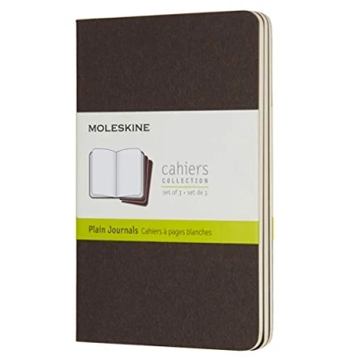 Image of Moleskine CH013P2 Pocket Plain Cahier Journal Coffee Brown (Pack of 3)
