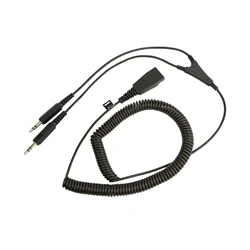 Image of Jabra Quick Disconnect (QD) PC Cord to Dual 3.5mm Jack Coiled