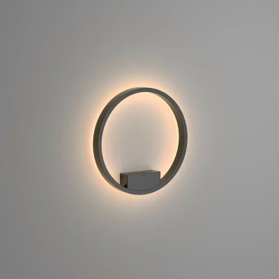 Image of Maytoni Rim Modern Integrated LED Wall Lamp Black, 40cm, 3000K