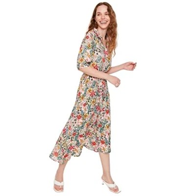 Image of Trendyol FeMan Midi Shirt Dress Regular fit Woven Lilac