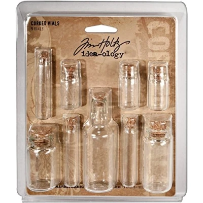 Image of Tim Holtz TH92899 idea ology Corked Vials Embellishments, Pack of 9