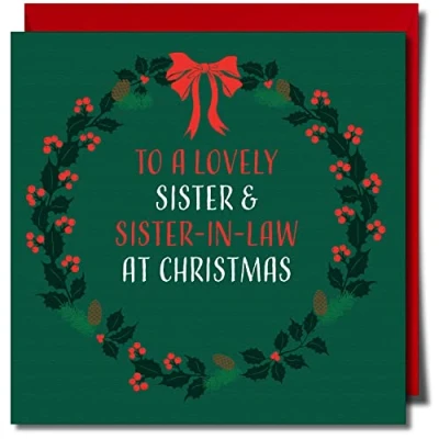 Image of Lovely Sister and in law Christmas greeting Card Lesbian Gay LGBT 150mm x Premium