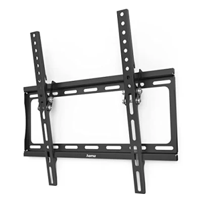 Image of Hama TV Wall Mount Tiltable (32 65 Inch for TVs up to 35 kg, Max. VESA 400 x 400, Tilting with Fischer Dowels and Installation Instructions) Black