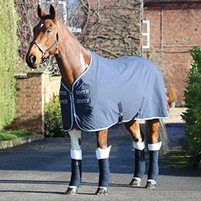 Image of Shires Tempest Original Stable Sheet 5ft9 Navy Teal Grey