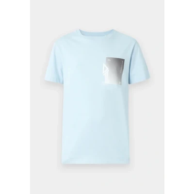 Image of TOM Tailor Denim Printed Print Tshirt, Men&#039;s, Size: XL, Light blue grey