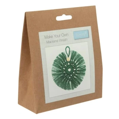 Image of Trimits Make Your Own Macramé Decoration Kit, Festive Green Wreath