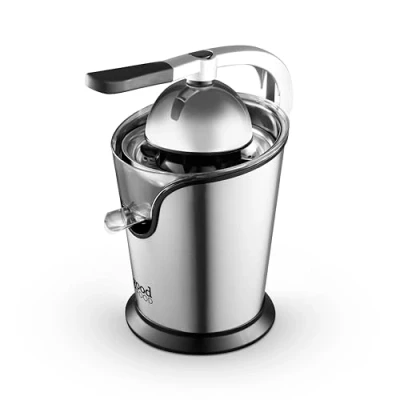 Image of GF12016 Good Food in partnership with Tower Citrus Juicer Dual Cones &amp; Durasteel Precision Pulp Filter, 100W Motor, Stainless Steel