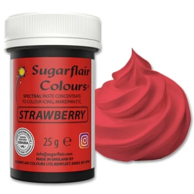 Image of Sugarflair Spectral Strawberry Food Colouring Paste, Highly Concentrated for Buttercream, Sugar Royal Icing, Cake Decorations and More! Vibrant Colour Dye 25g