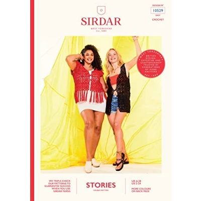 Image of Sirdar Stories DK Crochet Pattern 10529 Fringe Benefits Vest