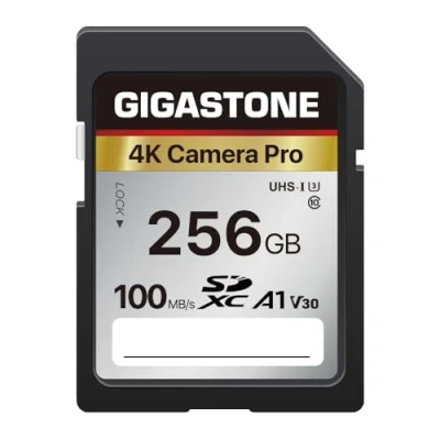 Image of Gigastone 256GB SDXC Memory Card 4K Pro Series Camera Transfer Speed Up to 100MB/s Compatible with Canon Nikon Sony Camcorder, A1 V30 UHS I Class 10 for UHD Video