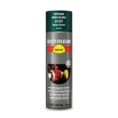 Image of RUST OLEUM 2137 Hard Hat Topcoat RAL Colours, The Nr. 1 Industrial Paint Aerosol. Go Further, Work Faster, Last Longer!, Moss green 6005