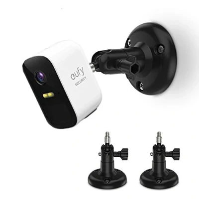 Image of HOLACA Adjustable Wall Mount Holder Compatible With Eufycam 1/2/2C/2C Pro/3/3C/E and other Models, 1/4&quot; Screw Mounts (2Pack Black)