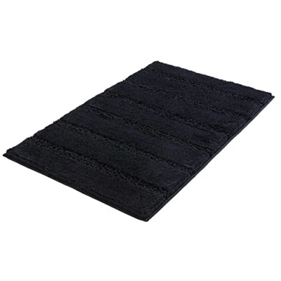 Image of Kleine Wolke Monrovia Bath Rug, Polyester, Black, 70 x 120 2.5 cm