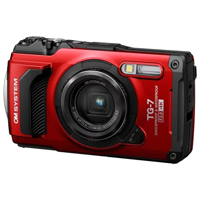 Image of OM SYSTEM Tough TG 7 Red Digital Camera, 12MP, Waterproof, Shockproof, Underwater and Macro Shooting Modes, high speed image sensor, 4K Video, 4x wide angle zoom (successor Olympus 6)
