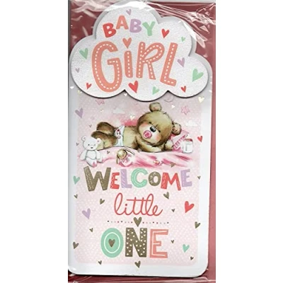 Image of New Baby Girl Card Congratulations On The Birth Of Your Precious Daughter Lovely Quality Card.