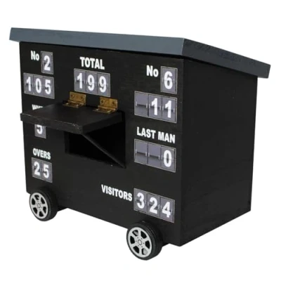 Image of Oliphant Cricket Scoreboard Desk Tidy Authentically Designed Store Phones &amp; Stationery Personalise Scores Ideal for Enthusiasts Gray, Slate