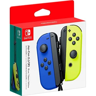 Image of Nintendo Switch Pair of Joy Con Controllers Left Blue/Right Neon Yellow [video game]