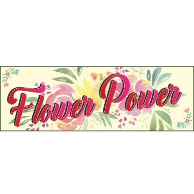 Image of PARTYRAMA.CO.UK 1960s Flower Power PVC Party Sign Decoration 60cm x 20cm