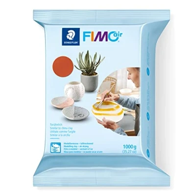 Image of STAEDTLER 8101 76 FIMOair Air Drying Modelling Clay, 1kg Terracotta (Pack of 1)