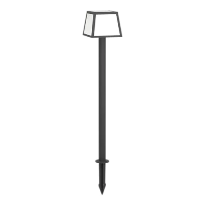 Image of Eglo LED Solar Garden lamp Post Altilia, Outdoor Lighting with Ground Spike and Motion Detector, Outside Driveway Light, Plastic in Black White, Warm IP44, 106 cm