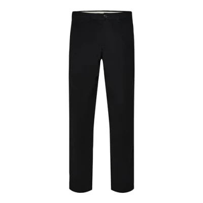 Image of SELETED HOMME Men&#039;s Slhstraight Miles 196 Cord Pants W Noos, Black, 34 W/32 L